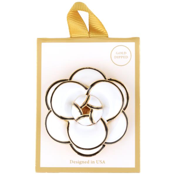 METAL EPOXY FLOWER BROOCH PIN