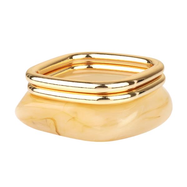 METAL MARBLE MULTI STACKABLE BANGLE BRACELET