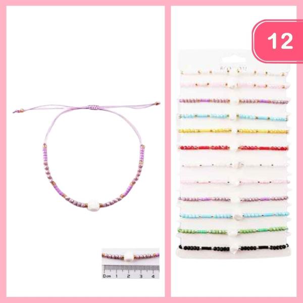 SEED BEAD THREAD BRACELET (12 UNITS)
