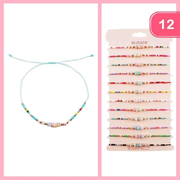 SEED BEAD THREAD BRACELET (12 UNITS)