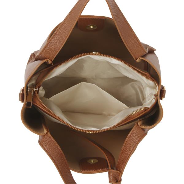 TEXTURED HANDLE SATCHEL BAG