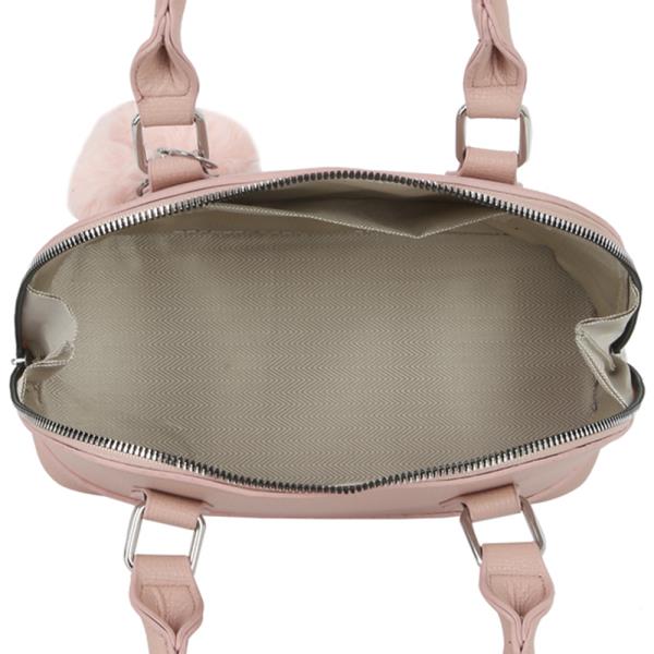 TRENDY PLAIN HANDLE SATCHEL W BAG CHARM