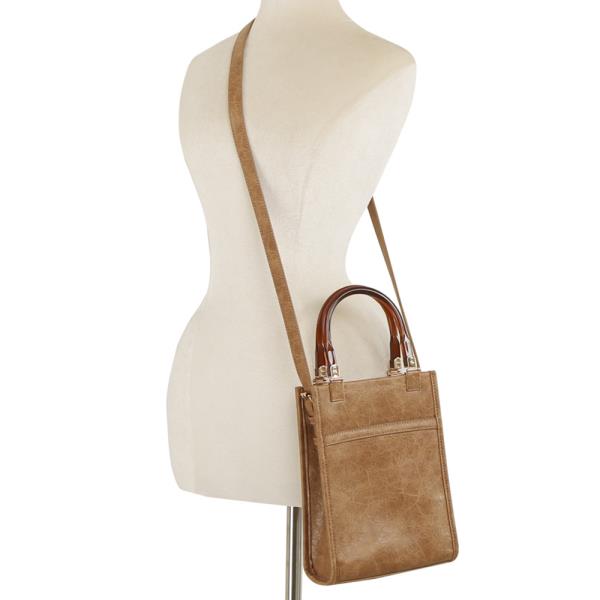 TEXTURED HANDLE CROSSBODY BAG