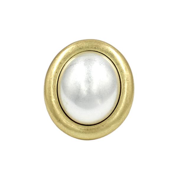 METAL PEARL OVAL STATEMENT RING