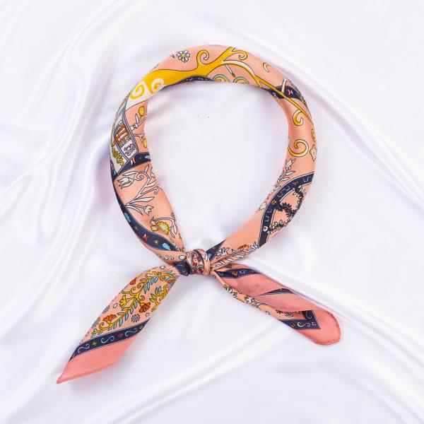 FLOWER SILKY BANDANA NECK SCARF