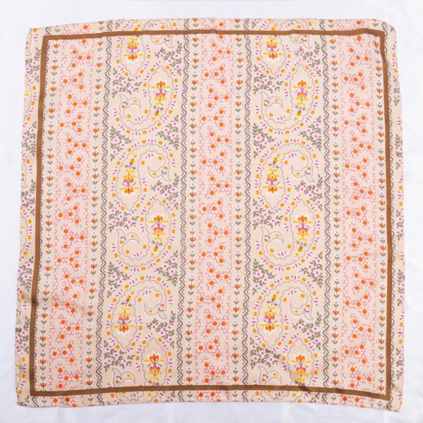 FLOWER SILKY BANDANA NECK SCARF