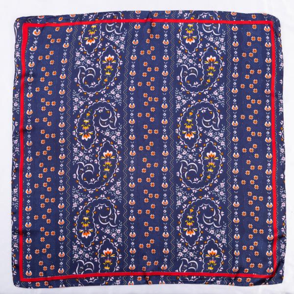 FLOWER SILKY BANDANA NECK SCARF