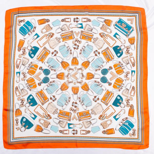 HANDBAG HAT SUNGLASSES PRINT BORDER BANDANA SILKY SQUARE NECK SCARF