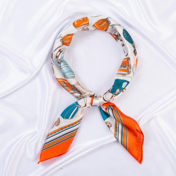 HANDBAG HAT SUNGLASSES PRINT BORDER BANDANA SILKY SQUARE NECK SCARF