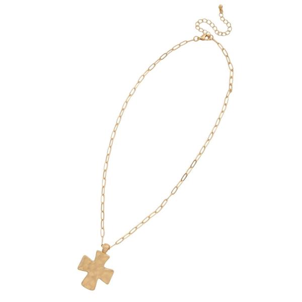 METAL CROSS PENDANT NECKLACE