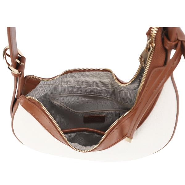 TWO TONE CURVE CHIC SHOULDER BAG