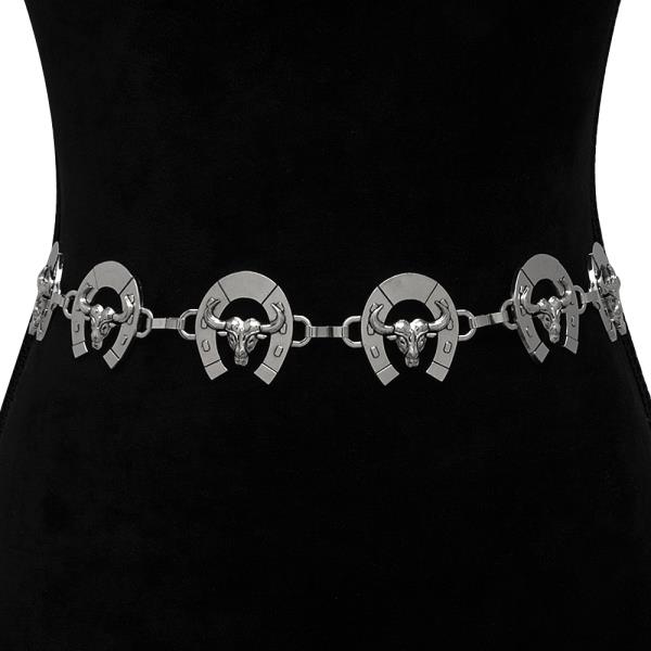 WESTERN COWBOY DESIGN METAL HOOK BELT