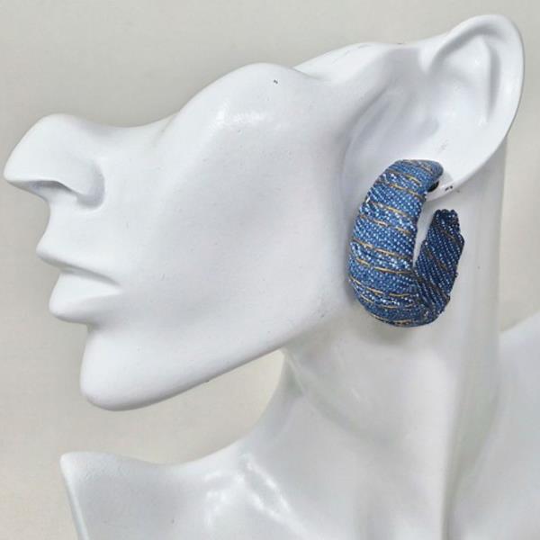 FABRIC DENIM HOOP EARRING