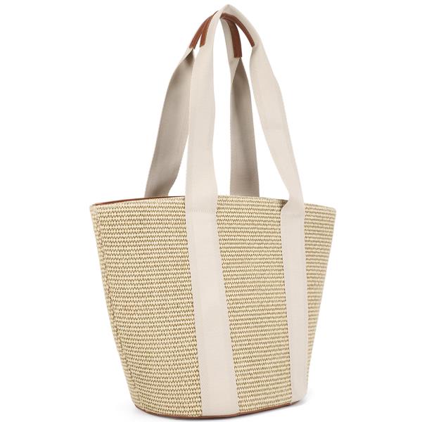 WOVEN STRAW DESIGN TOTE BAG