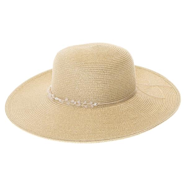 WIDE BRIM SHIMMERY STRAW SUN HAT