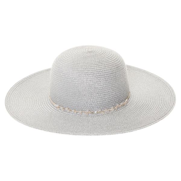 WIDE BRIM SHIMMERY STRAW SUN HAT