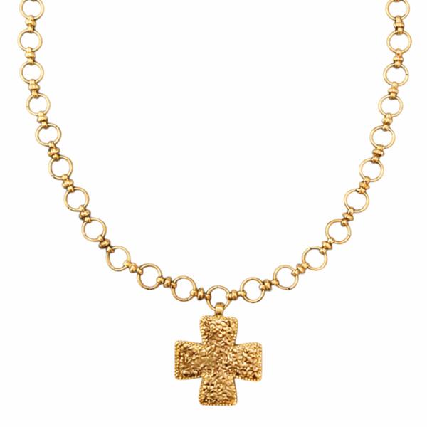 METAL CROSS PENDANT NECKLACE