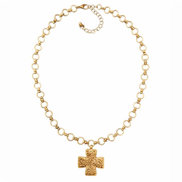 METAL CROSS PENDANT NECKLACE