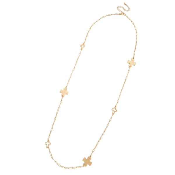 METAL CROSS STATION CHAIN NECKLACE