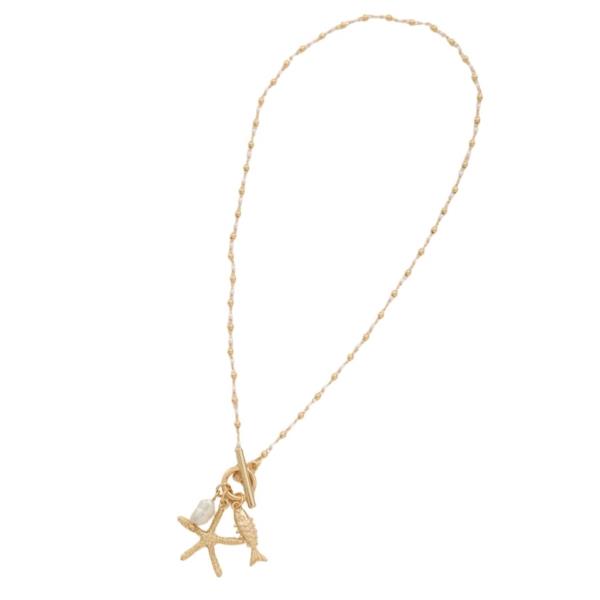 METAL STARFISH CHARM PENDANT NECKLACE