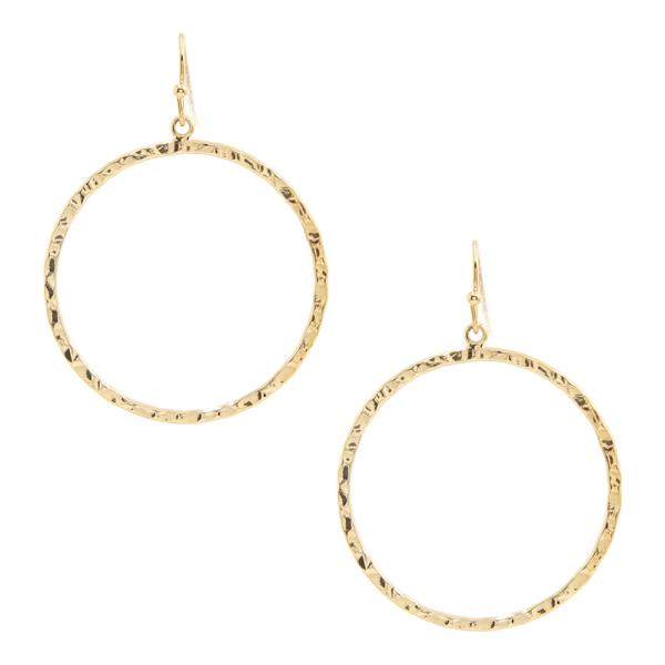 14K GOLD DIPPED ROUND HOOP EARRING