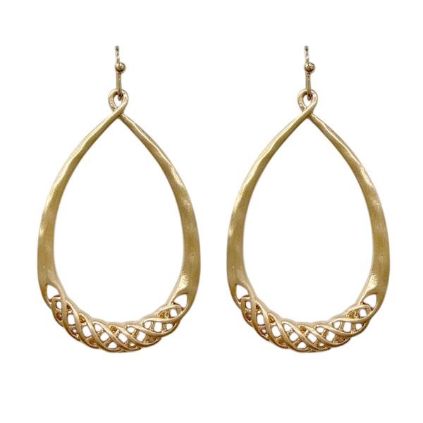 METAL TEARDROP DROP EARRING