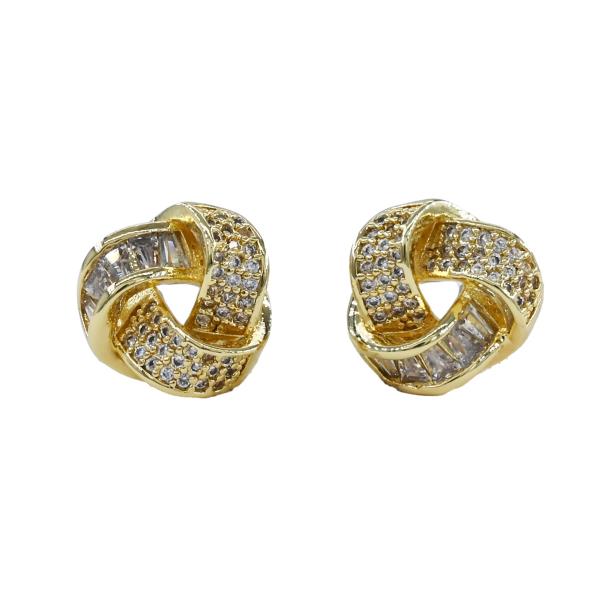 SWIRL CZ POST EARRING