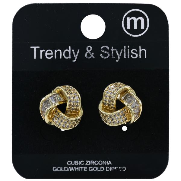 SWIRL CZ POST EARRING