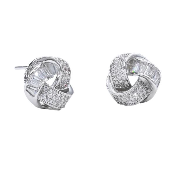 SWIRL CZ POST EARRING