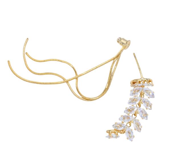 WHEAT CZ FRONT  BACKDROP EARRING