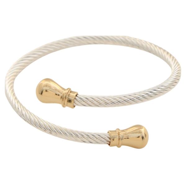TWISTED CABLE METAL CUFF BRACELET