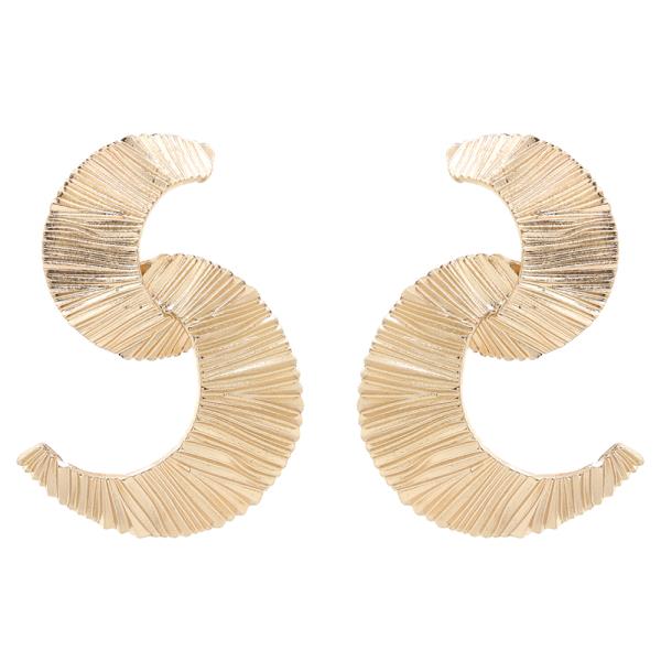 TEXTURED SPIRAL METAL EARRING