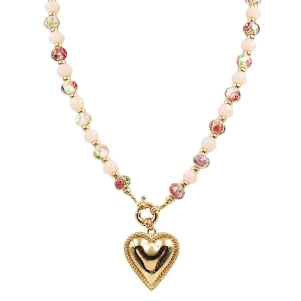 CERAMIC HEART PENDANT NECKLACE