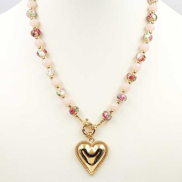 CERAMIC HEART PENDANT NECKLACE