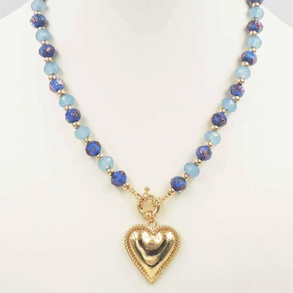 CERAMIC HEART PENDANT NECKLACE