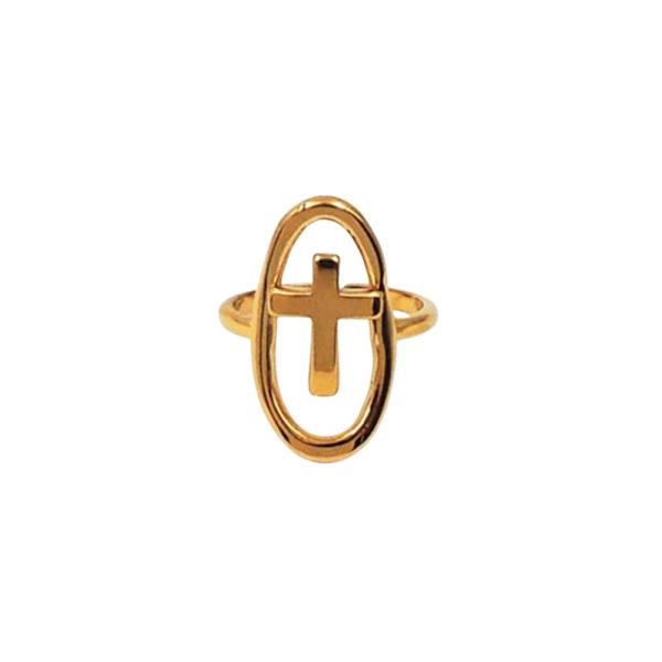 OVAL CROSS RING