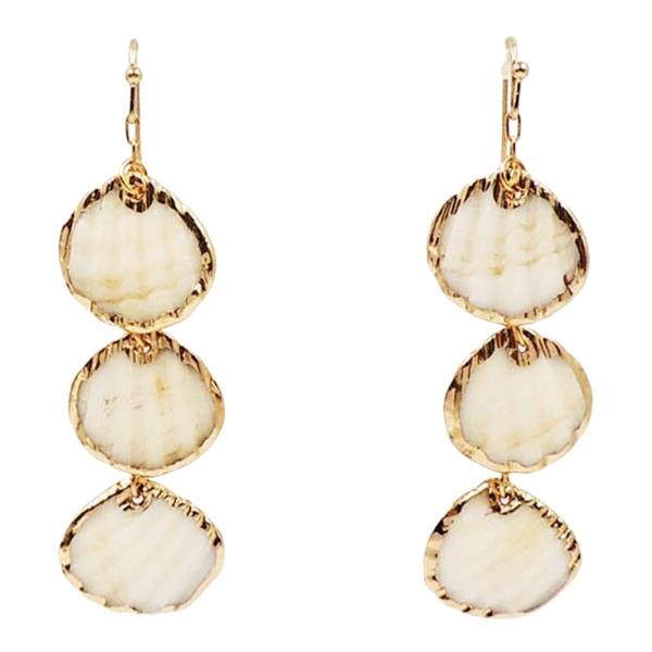 SHELL SHAPE DANGLE EARRINGS