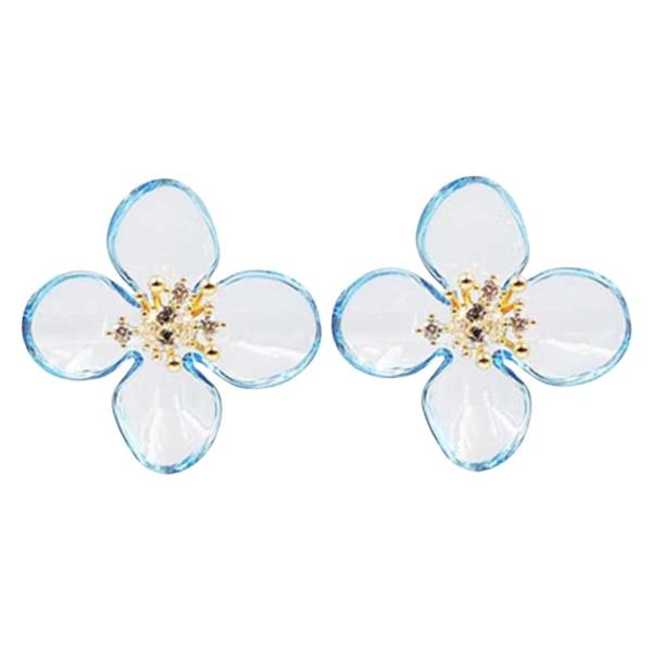 CZ FLOWER STUD EARRINGS
