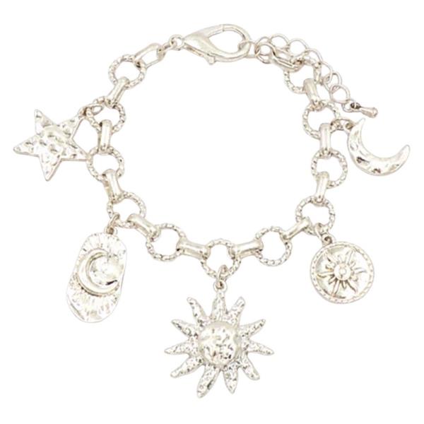 SUN STAR MOON CHARM CHAIN BRACELET