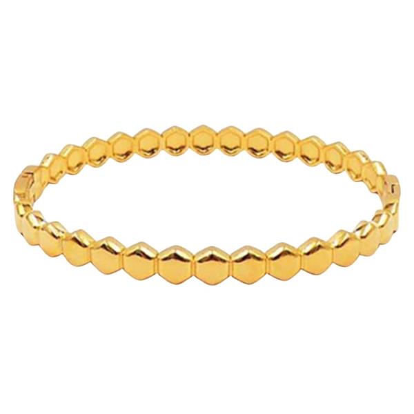 STAINLESS STEEL   HEXAGON LINK BANGLE BRACELET
