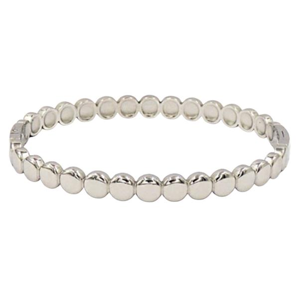 STAINLESS STEEL BEADED BANGLE BRACELET