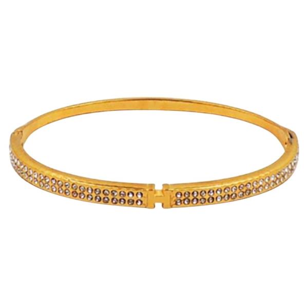 STAINLESS STEEL  SKINNY H PAVE BANGLE BRACELET