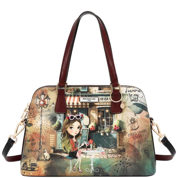 NICOLE LEE VIRTUAL FRIEND SATCHEL BAG