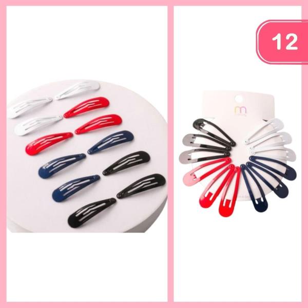 SNAP HAIR CLIP SET (12 UNITS)
