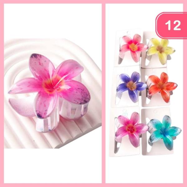 PLUMERIA PICTURE CLAW CLIP (12 UNITS)