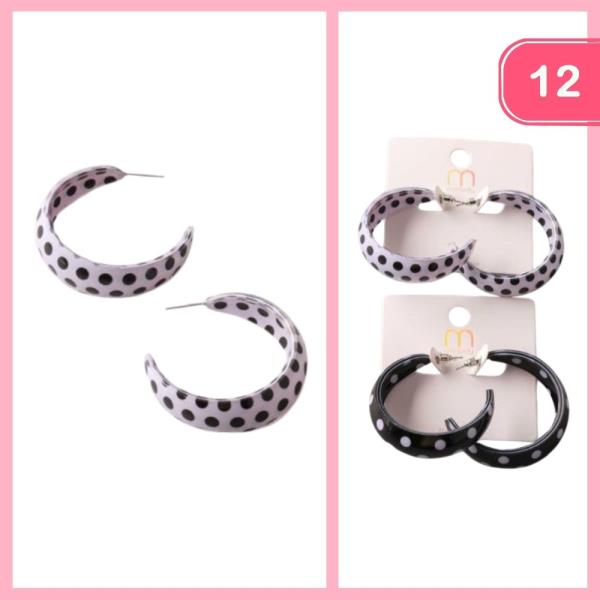 DOT CHUNKY OPEN HOOP EARRING (12 UNITS)
