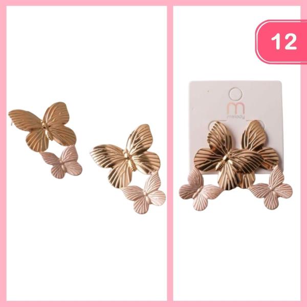 BUTTERFLY METAL EARRING (12 UNITS)