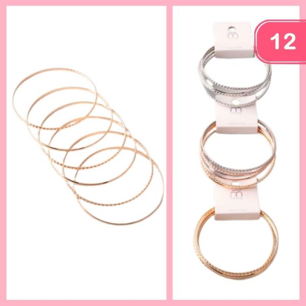 BOX TEXTURED BANGLE BRACELET (12 UNITS)