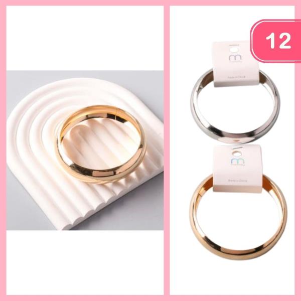 WIDE ROUNDED BANGLE BRACELET (12 UNITS)