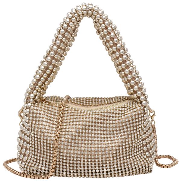 RHINESTONE HANDLE SATCHEL BAG